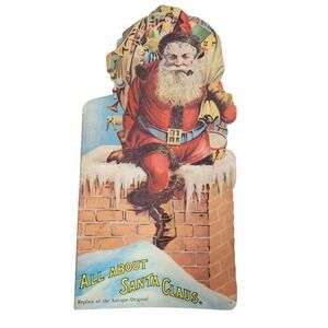 Antique All About Santa Claus Book Replica‎ of Original Christmas Decor Vintage